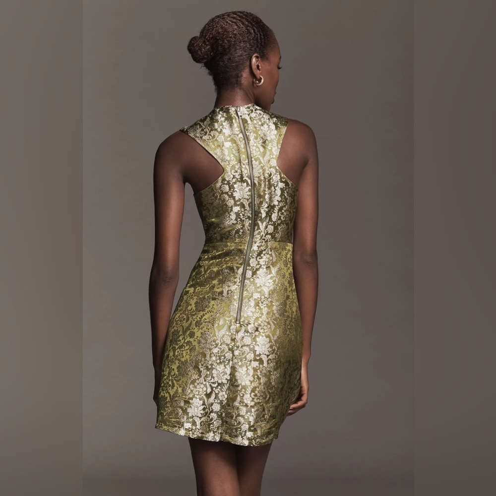 Anthropologie Maeve Sleeveless Brocade Shift Mini Dress Size L - Picture 2 of 8